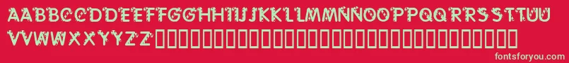 フォントKrCaneLetters – 赤い背景に緑の文字
