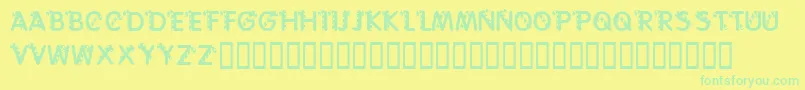 KrCaneLetters-fontti – vihreät fontit keltaisella taustalla