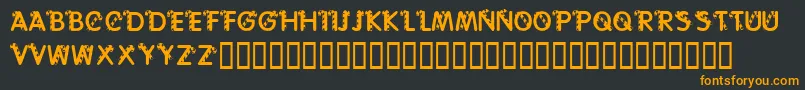 フォントKrCaneLetters – 黒い背景にオレンジの文字