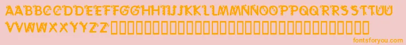 Fonte KrCaneLetters – fontes laranjas em um fundo rosa