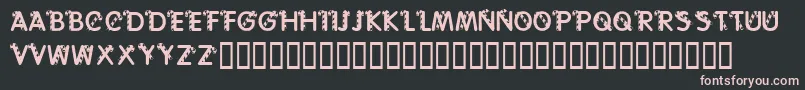 フォントKrCaneLetters – 黒い背景にピンクのフォント