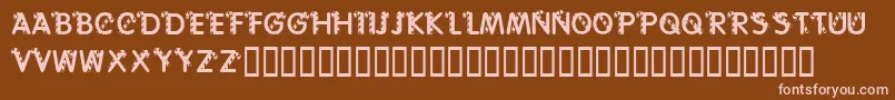 KrCaneLetters-fontti – vaaleanpunaiset fontit ruskealla taustalla