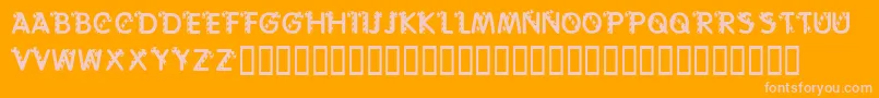 KrCaneLetters-fontti – vaaleanpunaiset fontit oranssilla taustalla