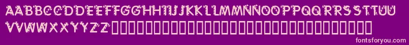 KrCaneLetters-fontti – vaaleanpunaiset fontit violetilla taustalla