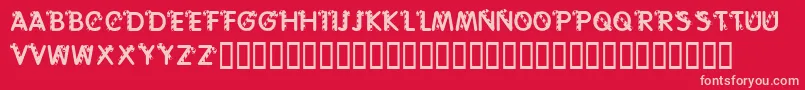 KrCaneLetters-fontti – vaaleanpunaiset fontit punaisella taustalla