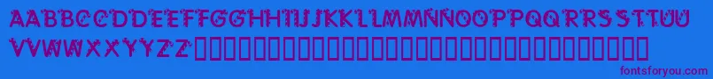 フォントKrCaneLetters – 紫色のフォント、青い背景