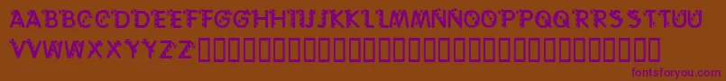 フォントKrCaneLetters – 紫色のフォント、茶色の背景