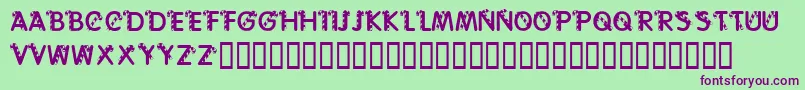 Шрифт KrCaneLetters – фиолетовые шрифты на зелёном фоне