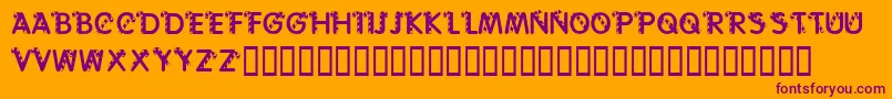 KrCaneLetters-Schriftart – Violette Schriften auf orangefarbenem Hintergrund