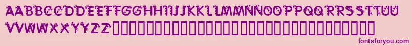 KrCaneLetters Font – Purple Fonts on Pink Background
