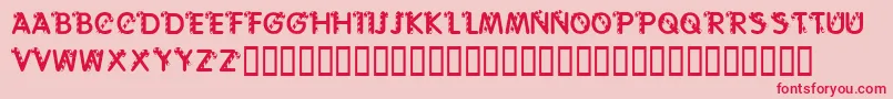 KrCaneLetters-fontti – punaiset fontit vaaleanpunaisella taustalla