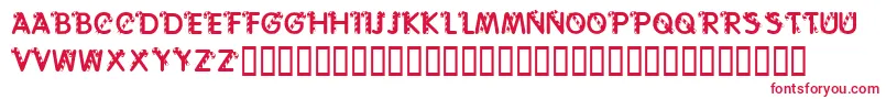 フォントKrCaneLetters – 白い背景に赤い文字