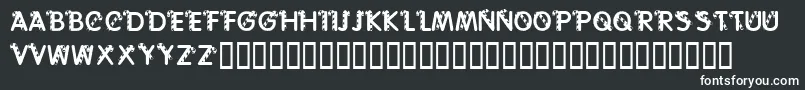 フォントKrCaneLetters – 黒い背景に白い文字