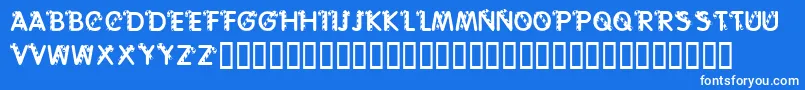KrCaneLetters Font – White Fonts on Blue Background