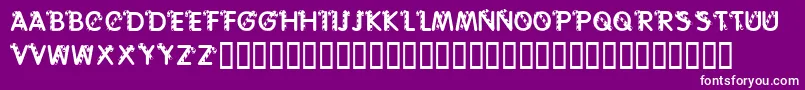 KrCaneLetters-fontti – valkoiset fontit violetilla taustalla
