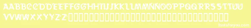 KrCaneLetters-fontti – valkoiset fontit keltaisella taustalla