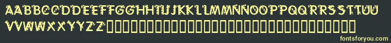 KrCaneLetters Font – Yellow Fonts on Black Background