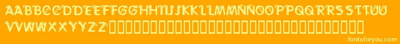 KrCaneLetters-fontti – keltaiset fontit oranssilla taustalla
