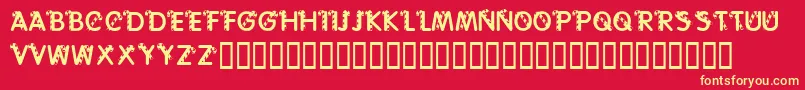 KrCaneLetters-fontti – keltaiset fontit punaisella taustalla