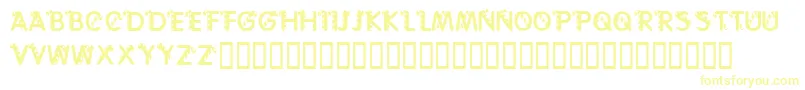 フォントKrCaneLetters – 白い背景に黄色の文字