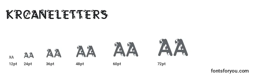 KrCaneLetters Font Sizes