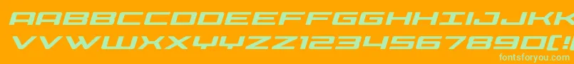 Fonte Phoeniciaexpandital – fontes verdes em um fundo laranja