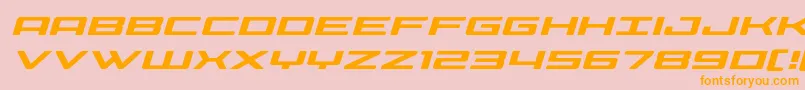 フォントPhoeniciaexpandital – オレンジの文字がピンクの背景にあります。