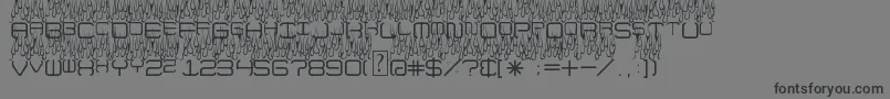 フォントUpInFlames – 黒い文字の灰色の背景