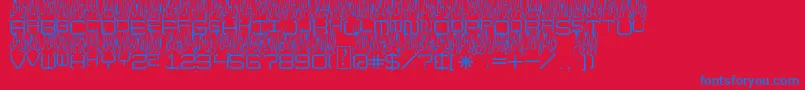 UpInFlames-fontti – siniset fontit punaisella taustalla