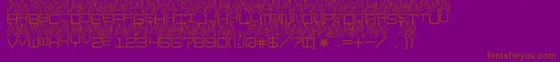 フォントUpInFlames – 紫色の背景に茶色のフォント
