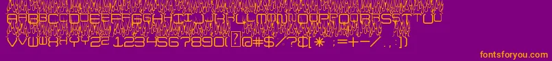 UpInFlames Font – Orange Fonts on Purple Background