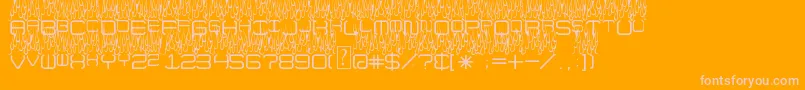 UpInFlames Font – Pink Fonts on Orange Background