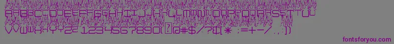 UpInFlames-fontti – violetit fontit harmaalla taustalla