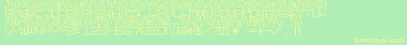 UpInFlames Font – Yellow Fonts on Green Background