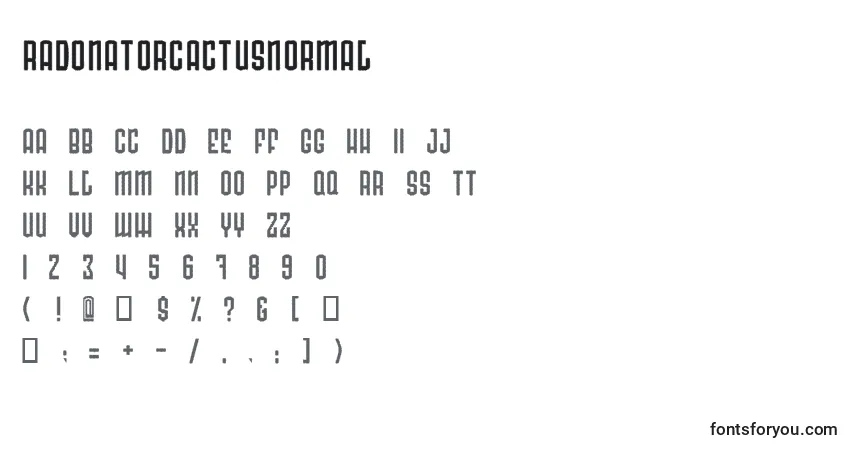 A fonte RadonatorCactusNormal – alfabeto, números, caracteres especiais
