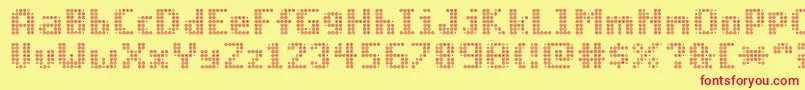 Opticbot Font – Red Fonts on Yellow Background