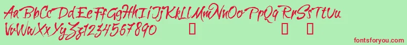 CflasorcierenoireRegular Font – Red Fonts on Green Background