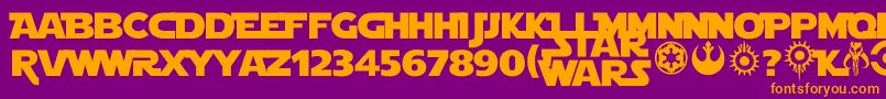 Star Jedi Font – Orange Fonts on Purple Background