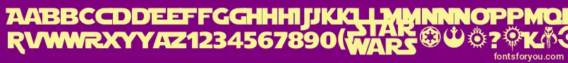 Star Jedi Font – Yellow Fonts on Purple Background