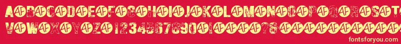 HungryGhosts Font – Yellow Fonts on Red Background