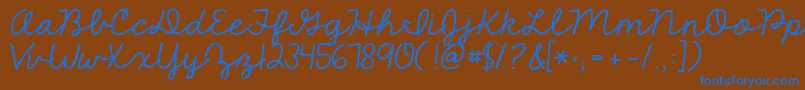 Kgthefighter Font – Blue Fonts on Brown Background