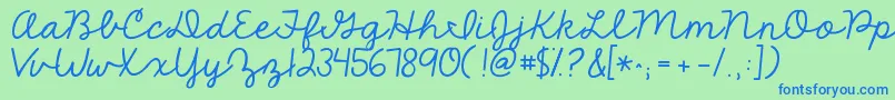 Kgthefighter Font – Blue Fonts on Green Background