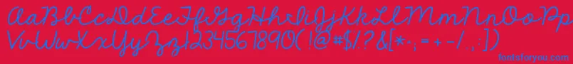 Kgthefighter Font – Blue Fonts on Red Background