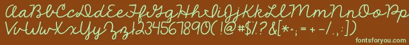 Kgthefighter Font – Green Fonts on Brown Background