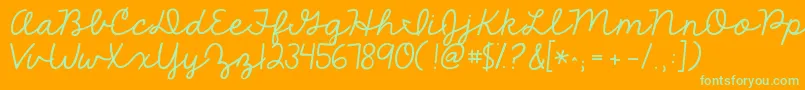 Kgthefighter-Schriftart – Grüne Schriften auf orangefarbenem Hintergrund