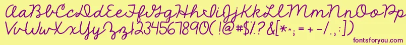 Kgthefighter Font – Purple Fonts on Yellow Background