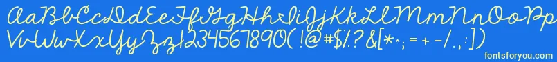 Kgthefighter Font – Yellow Fonts on Blue Background