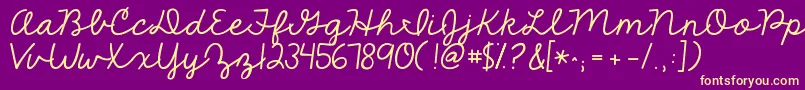 Kgthefighter-Schriftart – Gelbe Schriften auf violettem Hintergrund