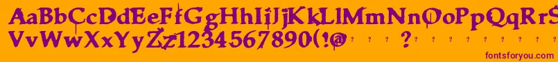 Clarisse Font – Purple Fonts on Orange Background