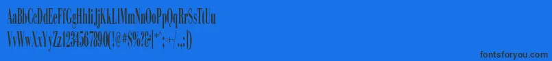 Шрифт SinemaDisplaySsiExtraCondensed – чёрные шрифты на синем фоне